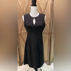 Anne Klein Black Keyhole A-line Midi Dress size 8